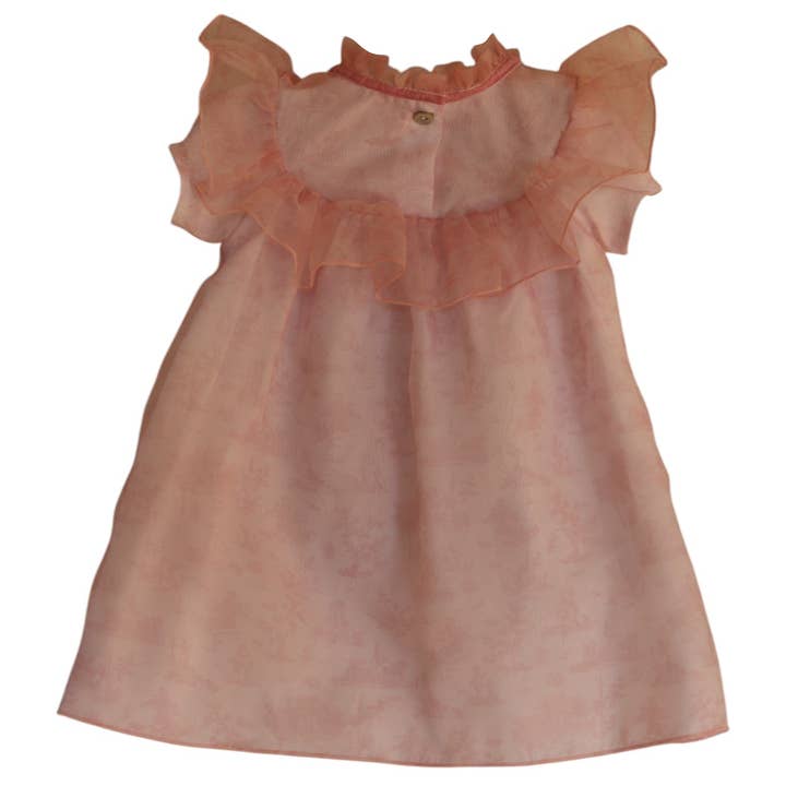 25517 - Robe en organza toile de Jouy rose pour la vente par Phi Clothing