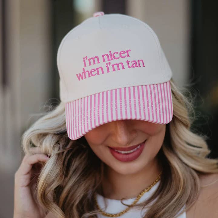 Jeg er pænere, når jeg er solbrun, tofarvede vintage hatte for engroshandel hos Katydid