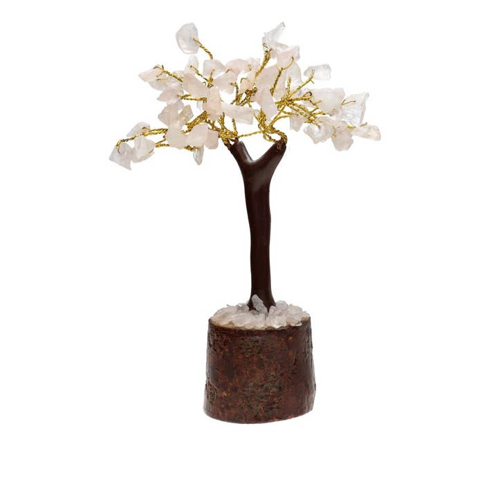 Vives de la Cortada S.L - Wholesale Spiritual Stone/Crystal - Mini Rose Quartz Tree with Wooden Base0