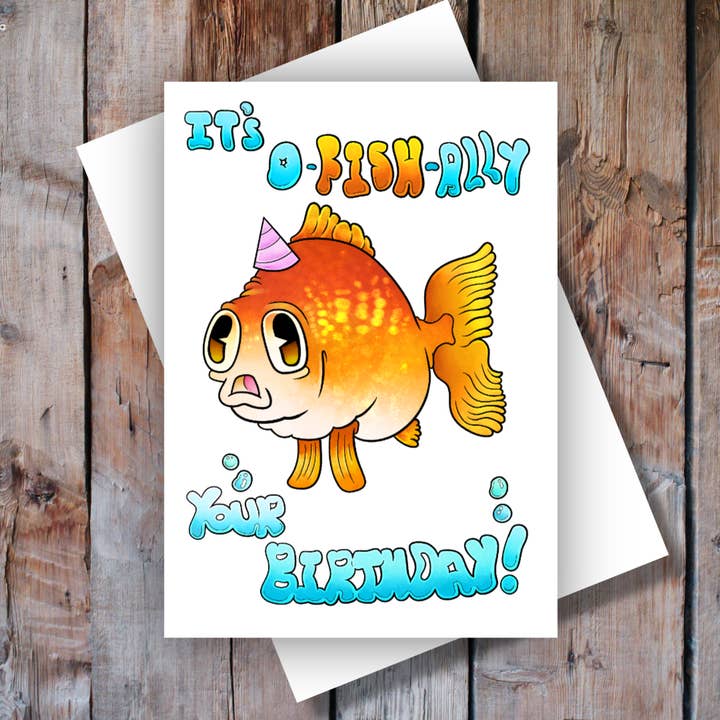 It's O-Fish-ally your Birthday! Birthday Card for wholesale by Black Country Cards