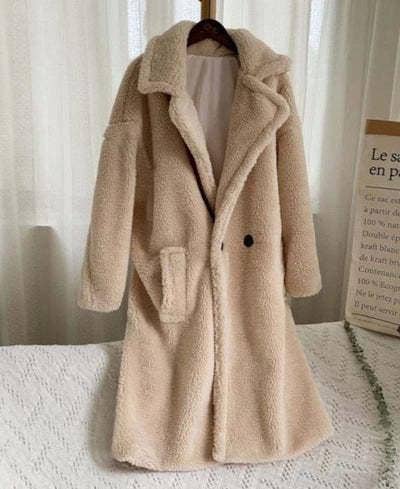 Rosa Clothing - Wholesale Fur/Faux Fur Coat - Women's - Plush long teddy fleece trench coat4