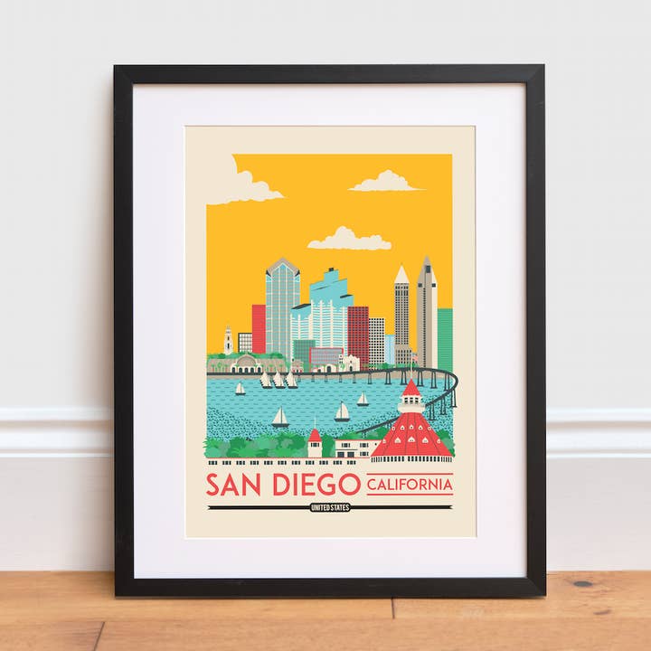 San Diego Print for wholesale by The Creative Toucan ltd