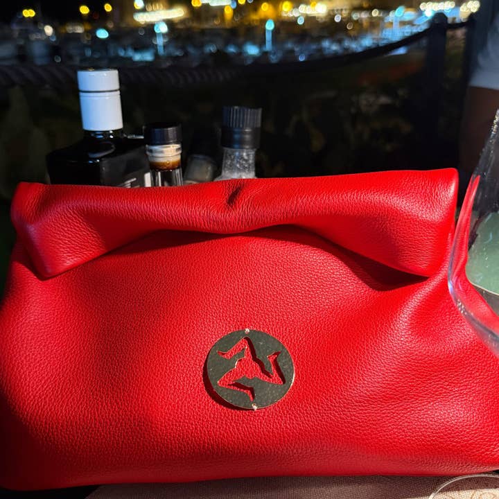 Sicília Rosso Mala em Pele por atacado de Oriana Lamarca Designs