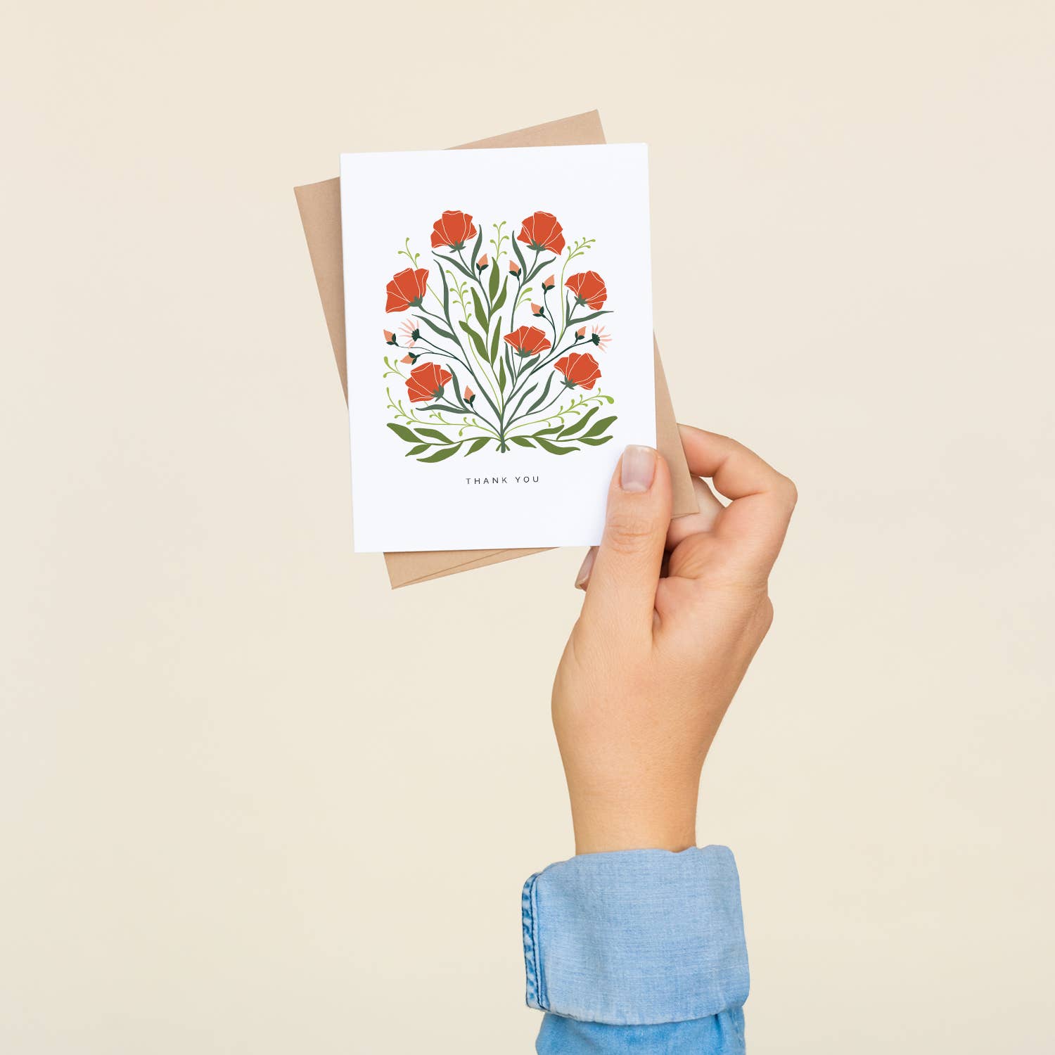 HAZELMADE® Tea Towels + Gifts - Wholesale Stationery/Notecard Set - Poppy Thank You Card | Greeting Card | Box Set2