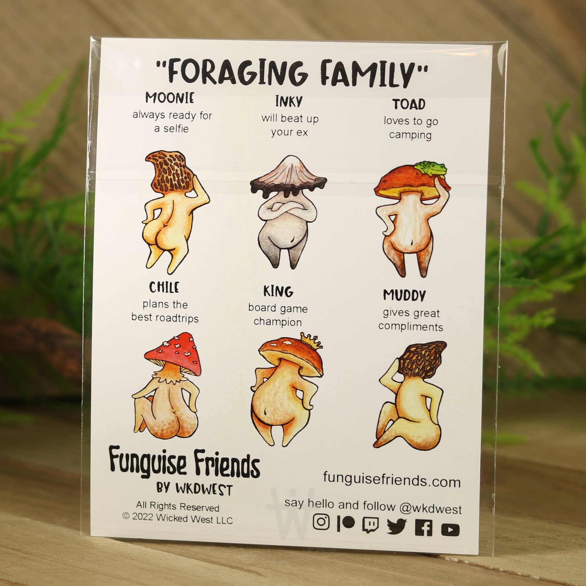 Funguise Friends by WkdWest - Wholesale Phone & Laptop Stickers - Vinyl Funguise® Sticker PACK - "Foraging Family"1