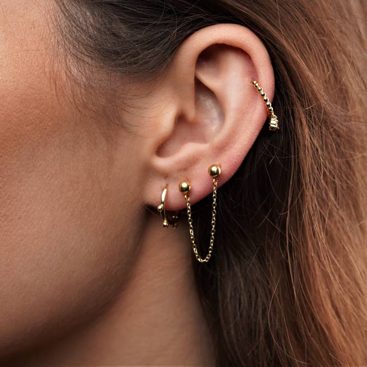 Diat - Wholesale Hoop Earrings - Ball Hoop Earrings2