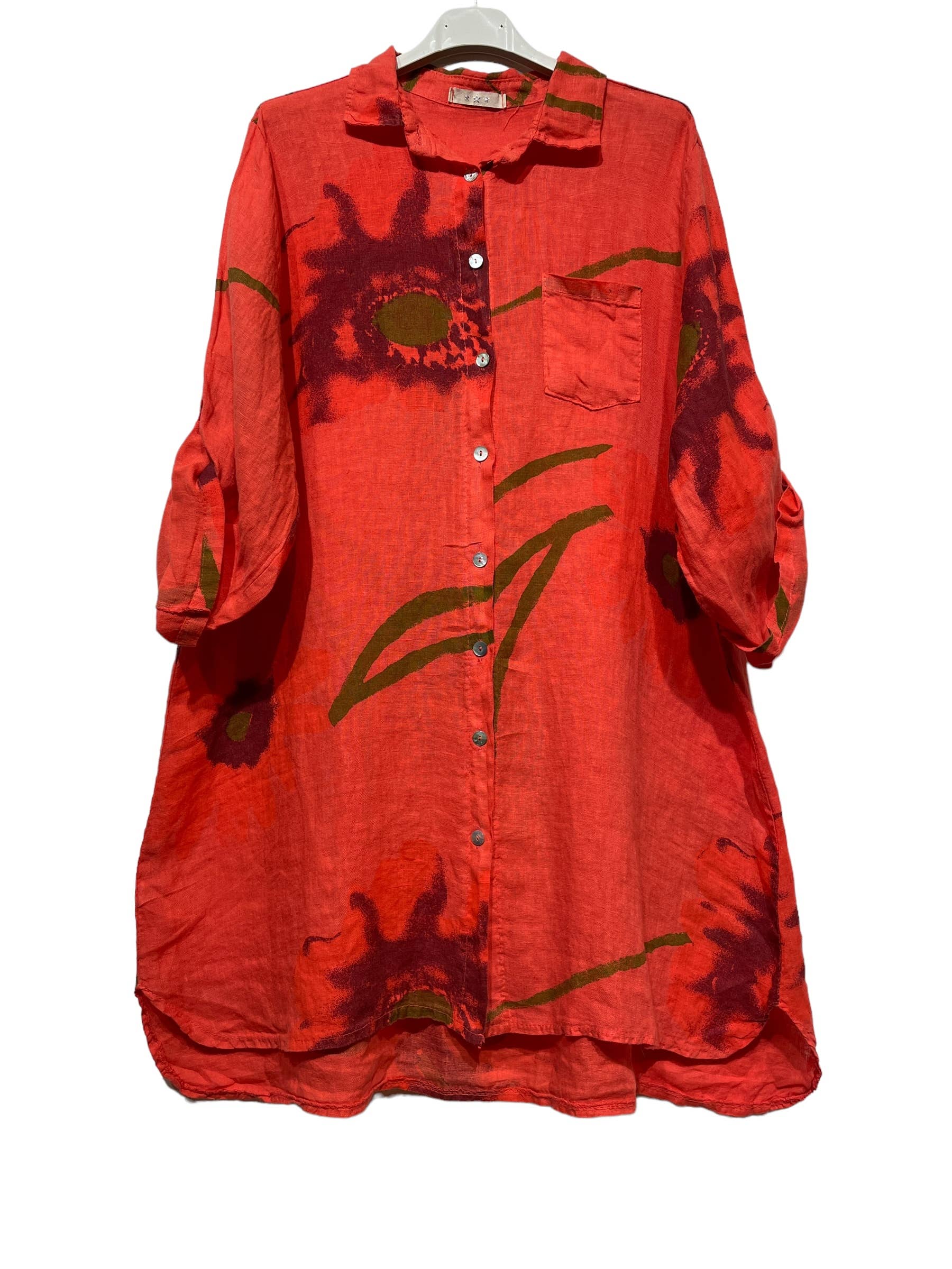 LINEN & COTTON HOUSE - Wholesale Button Down Shirt - Women's - 46102 FLORAL LINEN SHIRT3