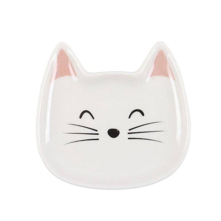 Something Different Wholesale – wholesale Jewellery dish – White Cat Face Trinket Dish1