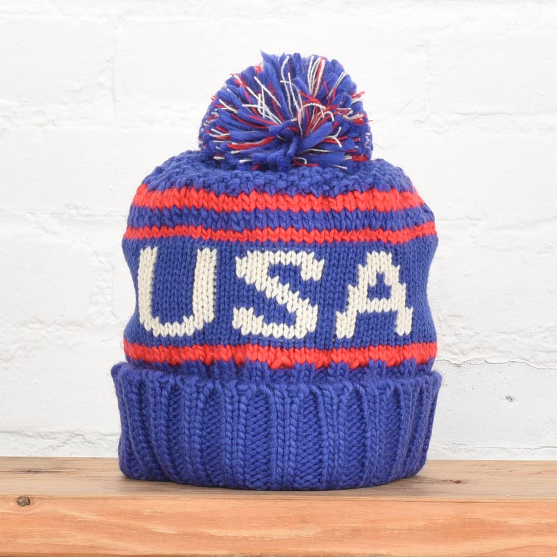 Blue USA Alpine Beanie for wholesale on Faire