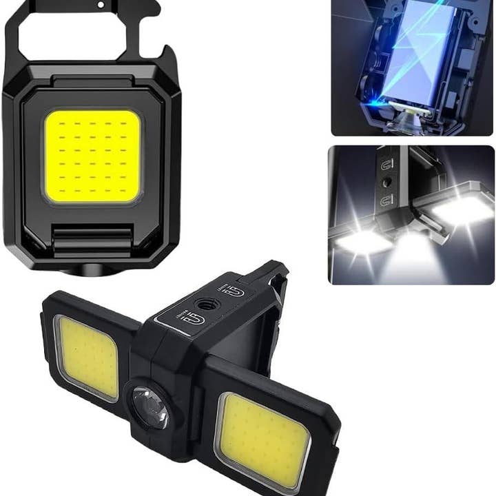 VIGOR - Wholesale Handheld Flashlight - Rechargeable Cob Keychain Work Light with Bottle Opener1