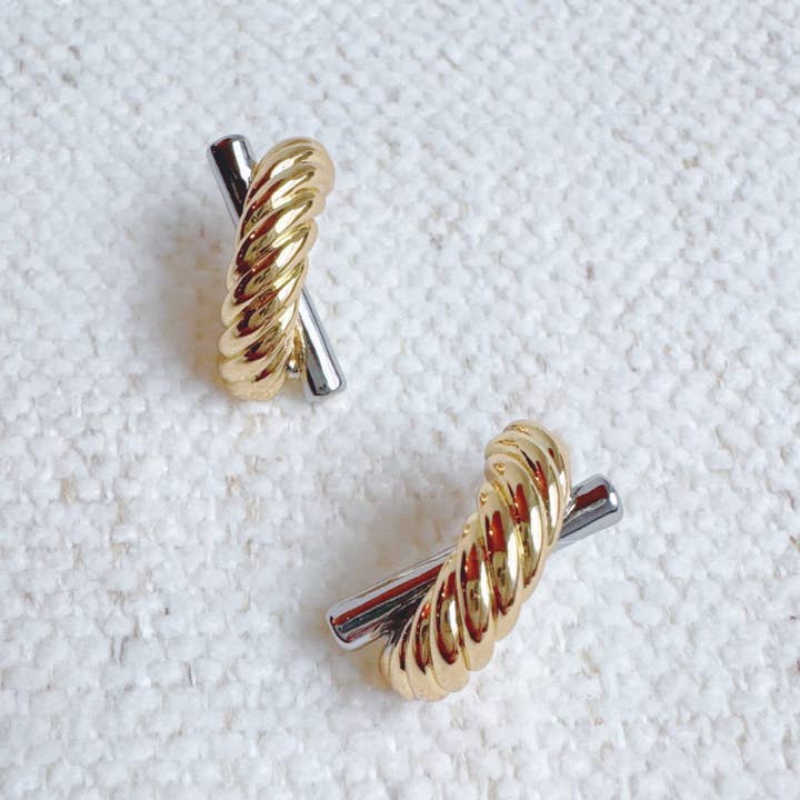 Lean On Two Tone Earrings for wholesale by Ellison+Young