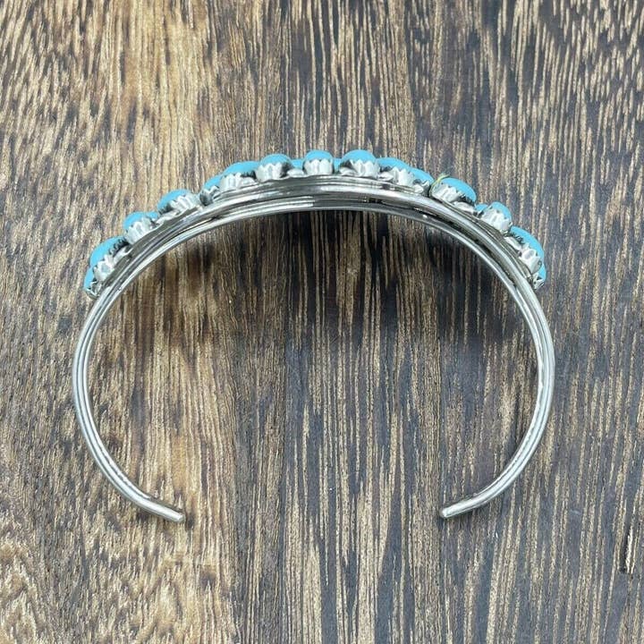 Native City Jewelry - Wholesale Cuff Bracelet - Native American Sterling Silver Navajo Handmade Kingman Turquoise Cuff Bracelet