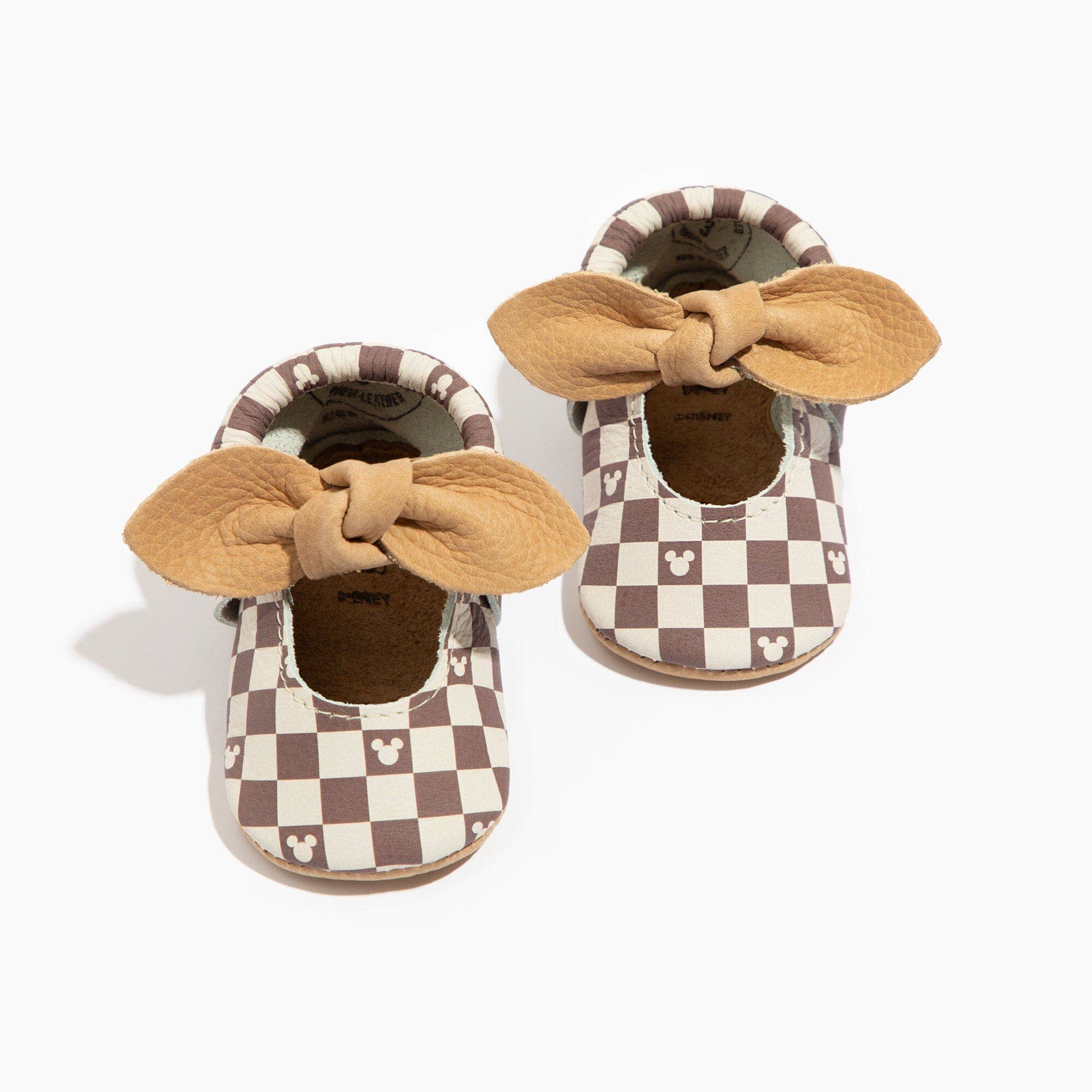 Freshly Picked - Wholesale Crib Shoes - Baby - Disney Mocha Mickey Mouse Knotted Bow Baby Shoe0