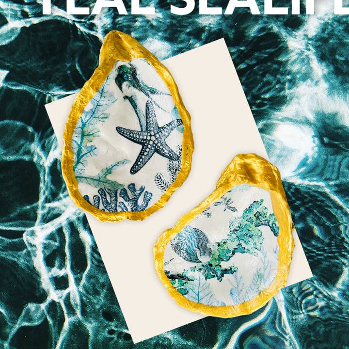 Piastra per ostriche Sealife Teal per la vendita all'ingrosso da parte di Sunny Daze Co.