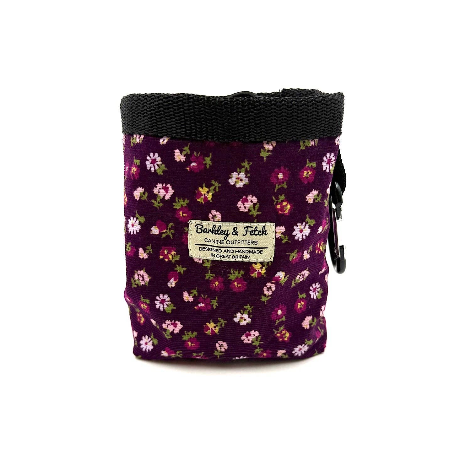 Barkley and Fetch – wholesale Pet treat bag – Dog – Berry Blossom Corduroy Treat Bag0