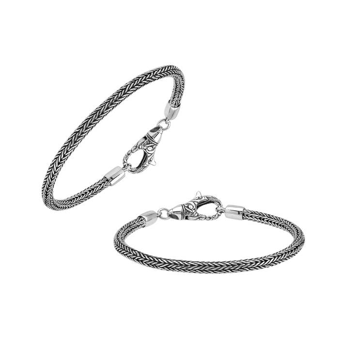 AB-1001-S-3.5MM Sterling Silver Tulang Naga Chain Bracelet Highlights the Strength and Artistry of Balinese Craftsmanship for wholesale by Bali Designs