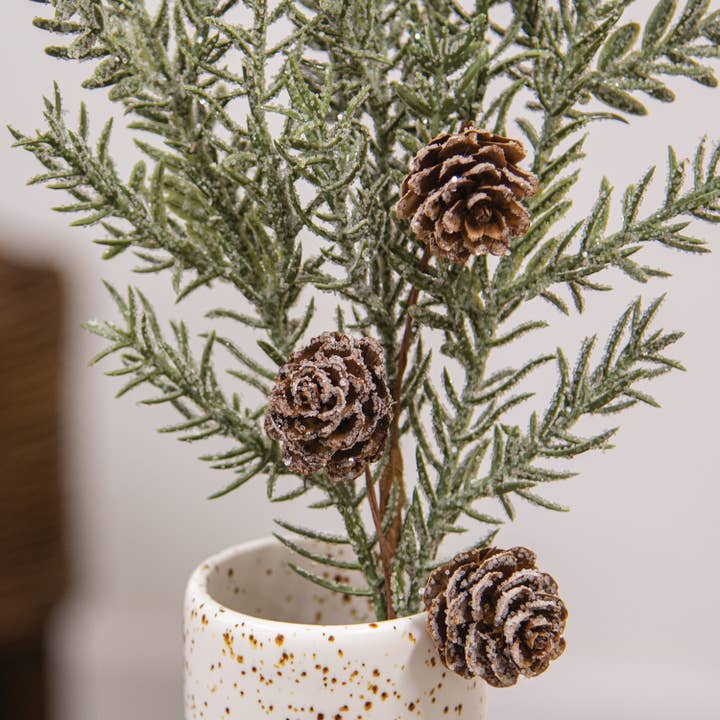 Saybrook Lane - Wholesale Artificial plant - First Frost Pine Spray w/Cones, 14"2