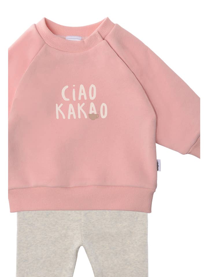 Liliput – Großhandel Oberteil-&-Leggings-Set – Kinder – Set mit Sweatshirt in rosa und Leggings "Ciao Kakao"