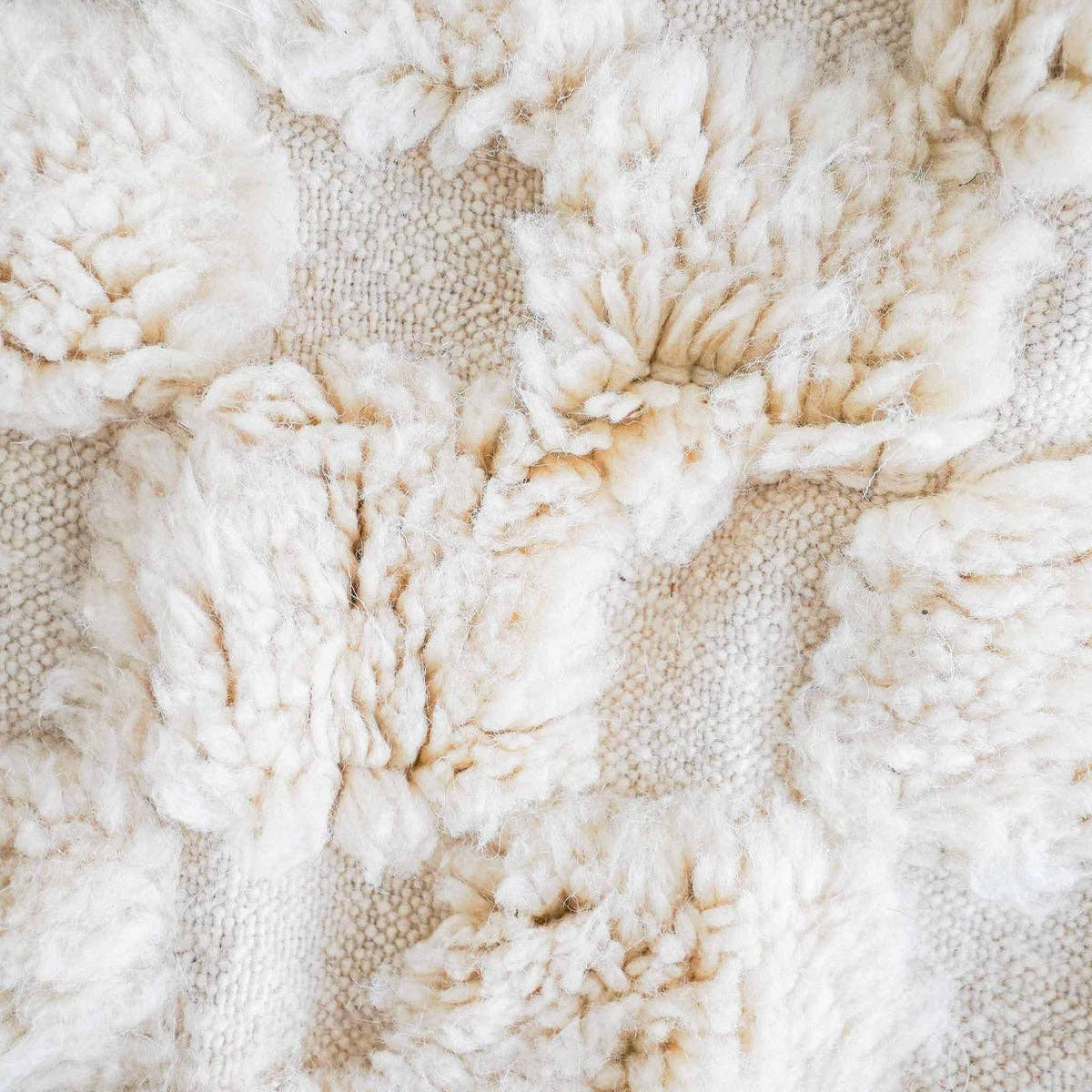 Moroccan Woven Treasures - Wholesale Area Rug - White Checkered rug, White Shag rug, Large Checkered rug4