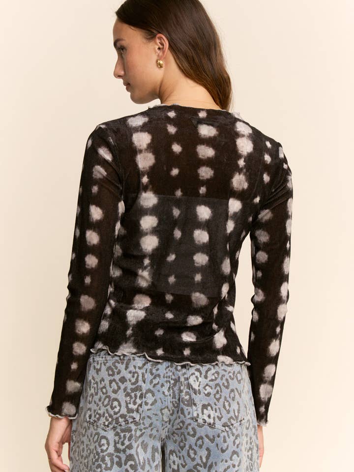 Davi & Dani - Wholesale Knit Top - Women's - PLUS MESH TIE DYE LONG SLEEVE TOP13