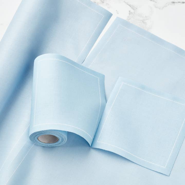 MY DRAP - Wholesale Dinner & Cloth Napkin - Foggy Blue Cotton Cocktail Napkins 50 Units