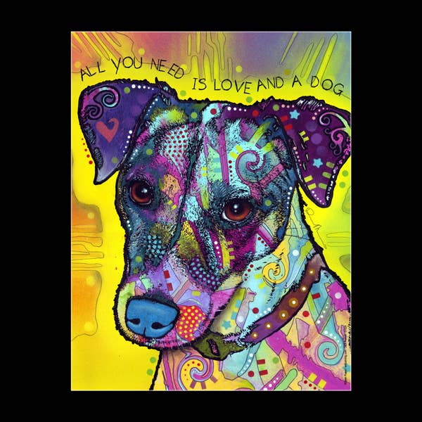 Jack Russell - All You Need Is Love and a Dog Prêt-à-encadrer 40,6 x 50,8 cm Imprimés avec les œuvres de Dean Russo pour la vente par SJT Enterprises, Inc.