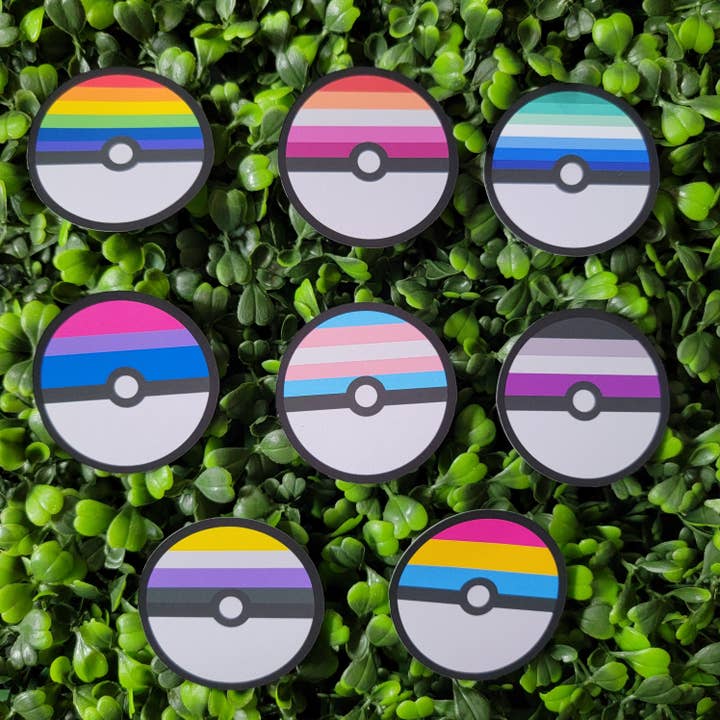 Pride Pokeball Sticker for wholesale by Mizorey Ren