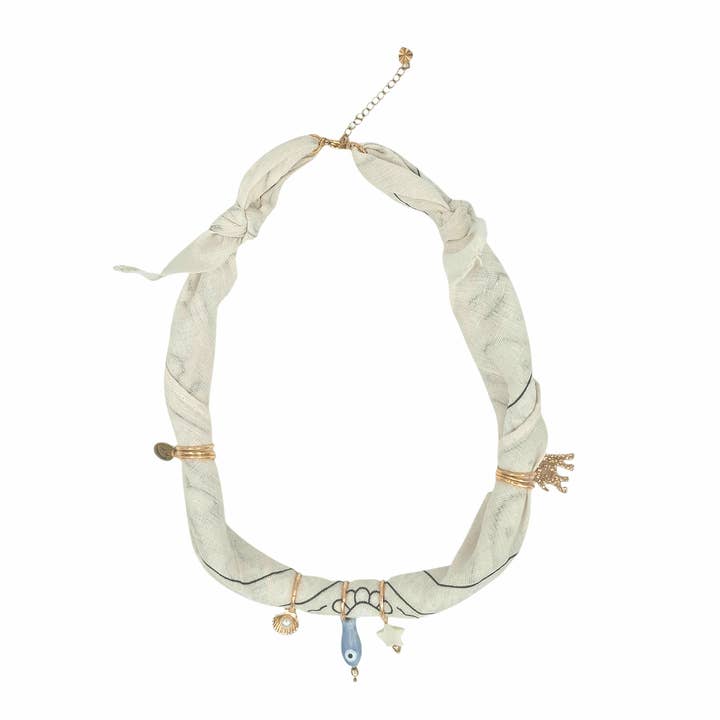 Bandana ketting offwhite beach for wholesale by Feestbeest-kids