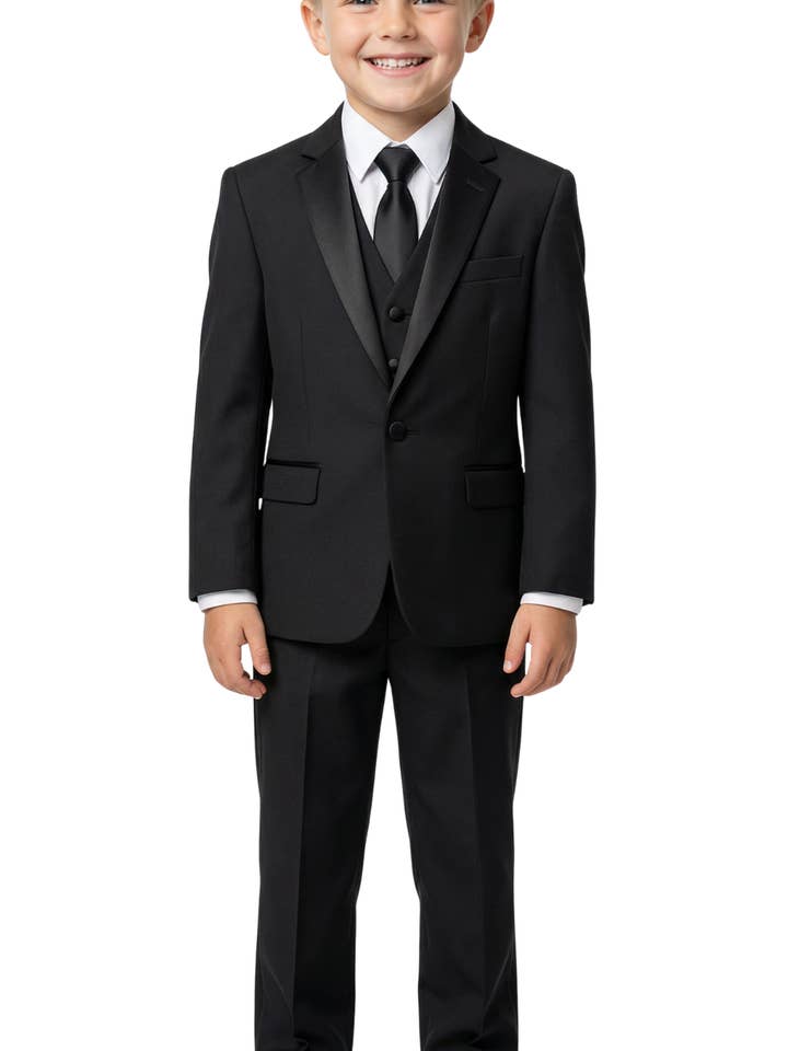 Ultimat Elegans: Pojkars Svarta Smoking med Sjalkrage för Stilfulla Tillfällen för wholesale av Ferrecci