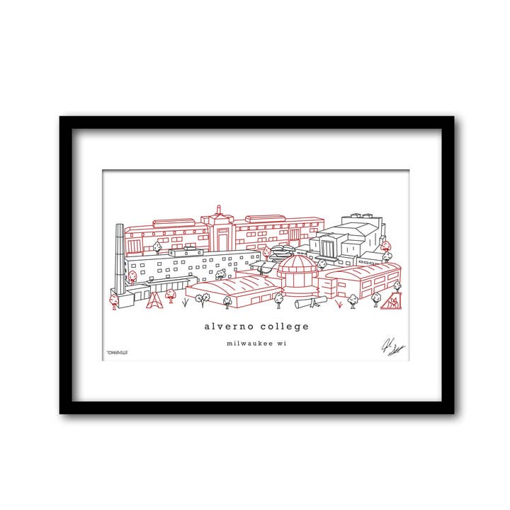 Decoración de pared minimalista de Alverno College Wisconsin Art para venta al por mayor de Townsville Art