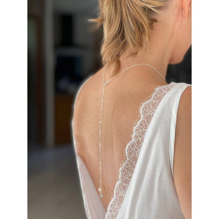 L'atelier du 6 – wholesale Y-ringat halsband – Rygglösa smycken, öppen rygg klänning halsband, silver kedja