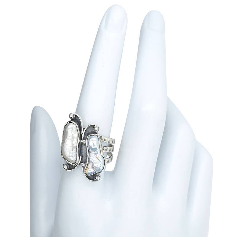 Amberman – wholesale Cocktail/Statement Ring – Pärlring i handgjord sterlingsilver3