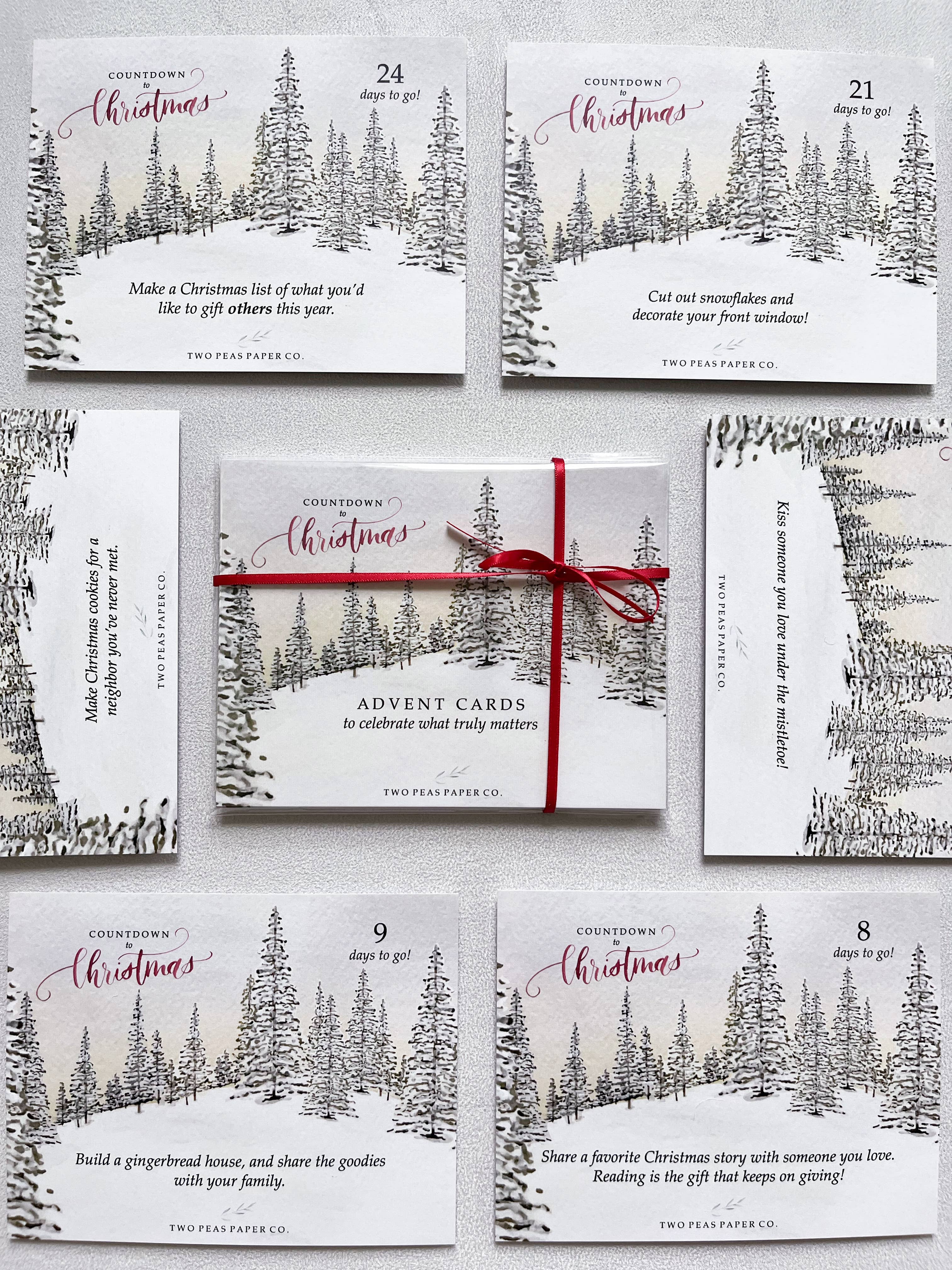 Two Peas Paper Co. – wholesale Adventskalender – Handmålad akvarelladventskalender för jul