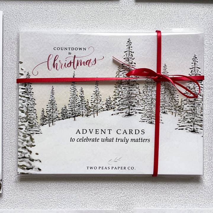 Hand painted Watercolor Christmas Advent Calendar for wholesale by Two Peas Paper Co.