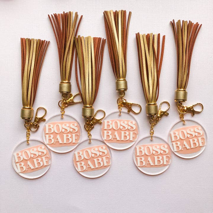 Salty Ocean Crew - Wholesale Keychain - Women's - Boss Babe Hand-Painted Acrylic Keychain2