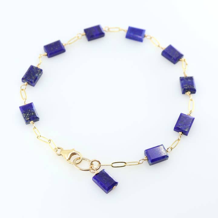 Small Rectangle Cut Lapis Lazuli Bracelet for wholesale by J. Mills Studio