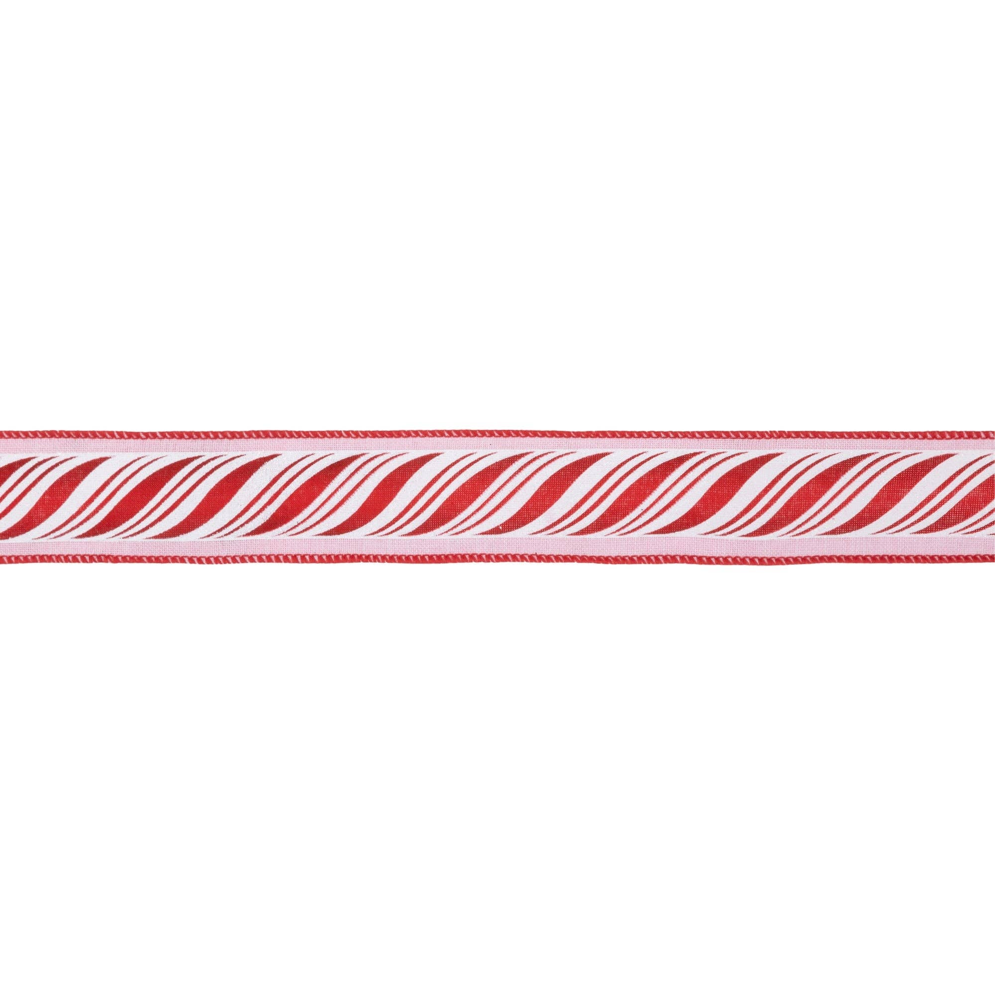 LA Ribbons Wholesale - Venta al por mayor Cintas - Envoltorio de regalos - Cinta con alambre de 1 1/2" | Bastones de menta sobre rosa | Rollo de 10 yardas1