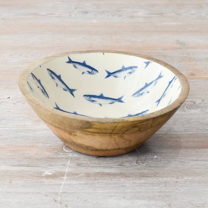 Enamel & Wood Fish Bowl, 17cm for wholesale by Gainsborough Giftware x Portland Living