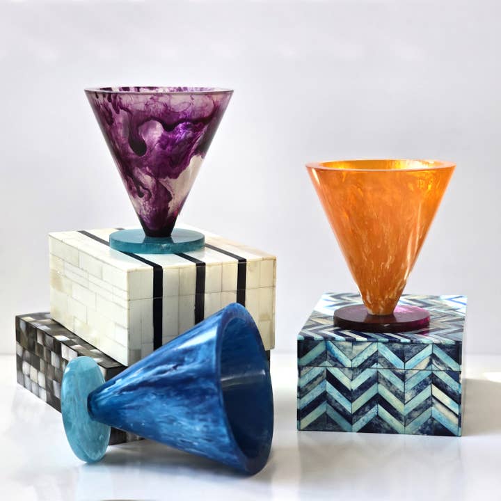 Gibb & Daan - Wholesale Vase - Handmade Multi Color Resin Flower Vases - Dry Flowers Pot