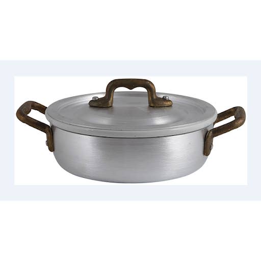 Aluminiumstekpanna 12 cm med mässingshandtag och porslinsinsats för wholesale av ITALO OTTINETTI