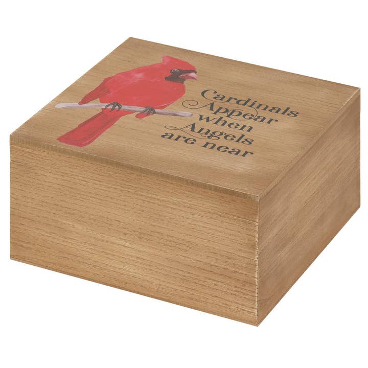 Keepsake Wood Box Cardinals Appear Angel for wholesale by Dicksons