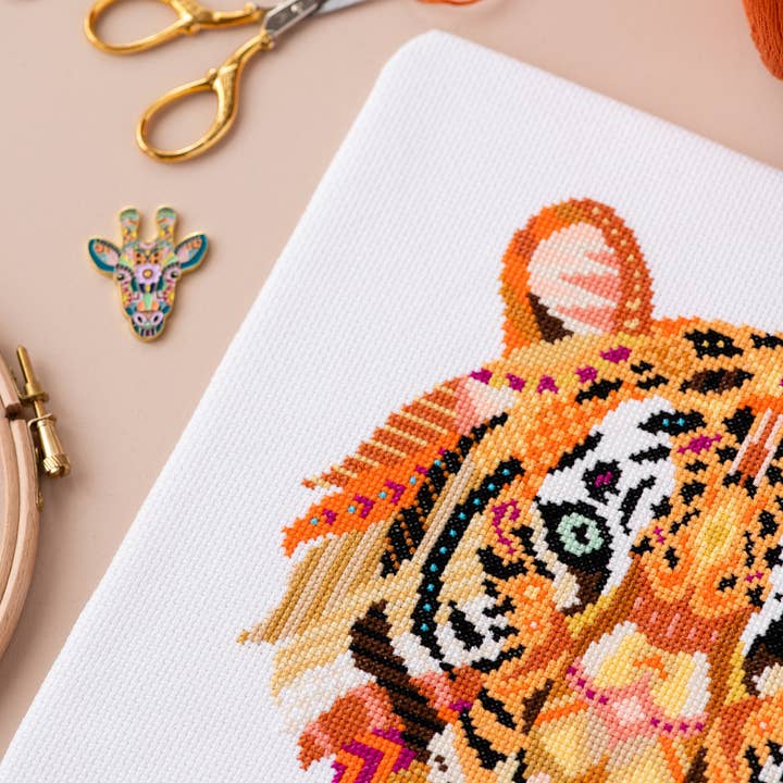 Meloca Designs – Engroshandel Broderitilbehør – Mandala Tiger Korssting Safari Animal Craft Kit2