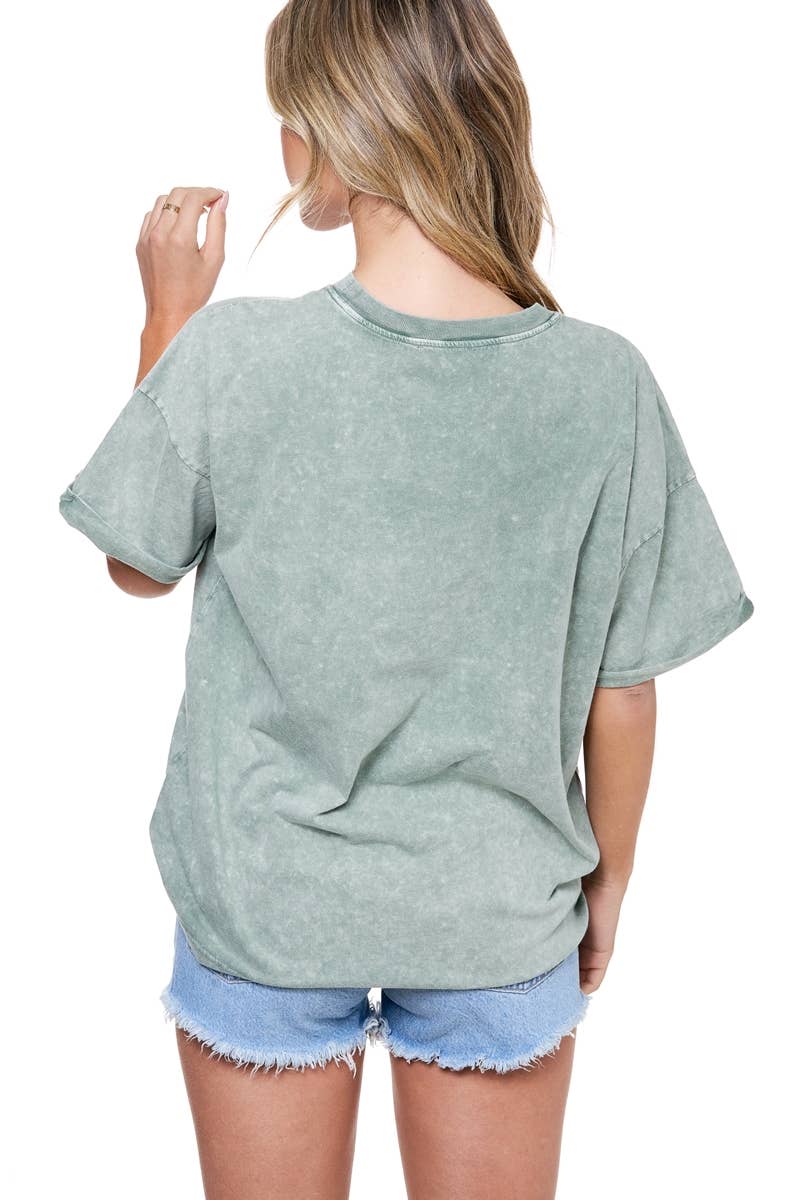 Foryeri - Vente T-shirt – femme - T-SHIRT TAILLE S S & S DÉLAVÉ AUX MINÉRAUX9