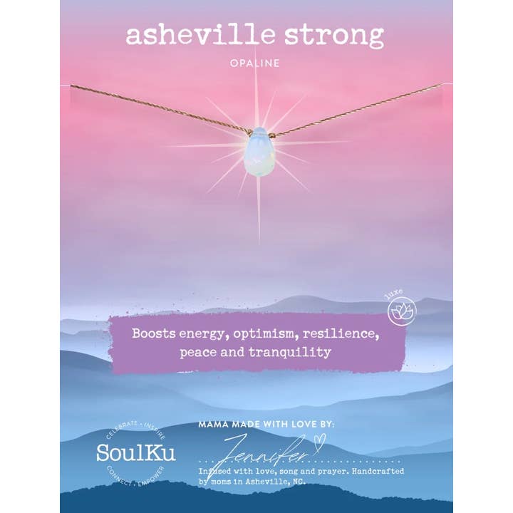 SoulKu - Wholesale Pendant/Charm Necklace - *LTE* Asheville Strong Opaline Crystal Necklace