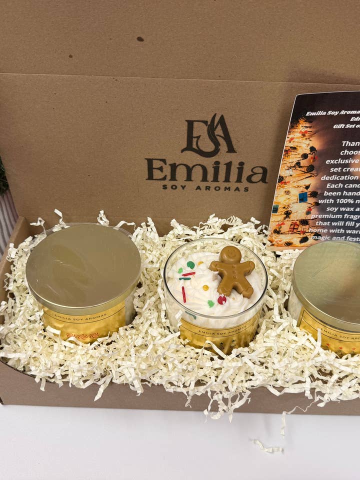 Cadeau de Bougies de Noël - (Ensemble de 3) pour la vente par Emiliasoyaromas