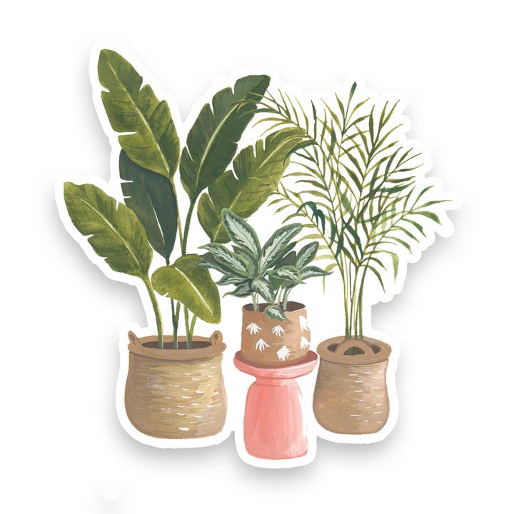 Autocollant trio de plantes en pot pour la vente par Isabella MG