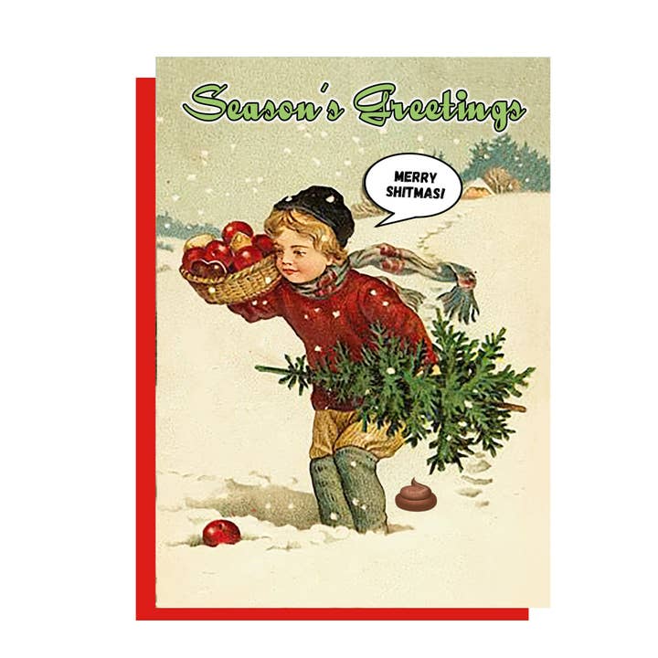 Merry Shitmas Christmas Card (NNX40) for wholesale by Go La La