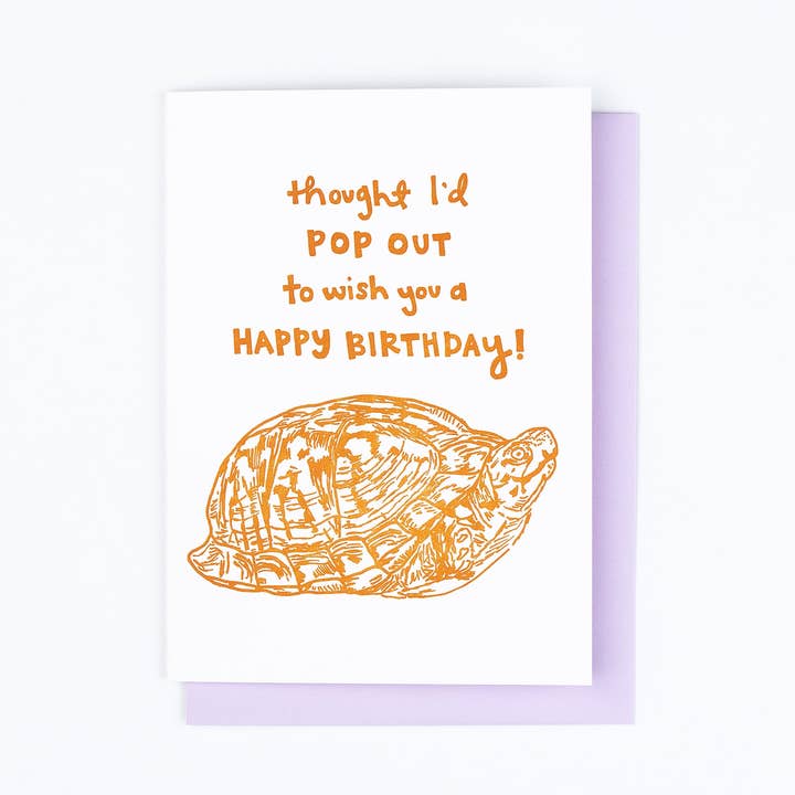 Macon York Press - Wholesale Birthday Card - Birthday Letterpress Greeting Card: Box Turtle
