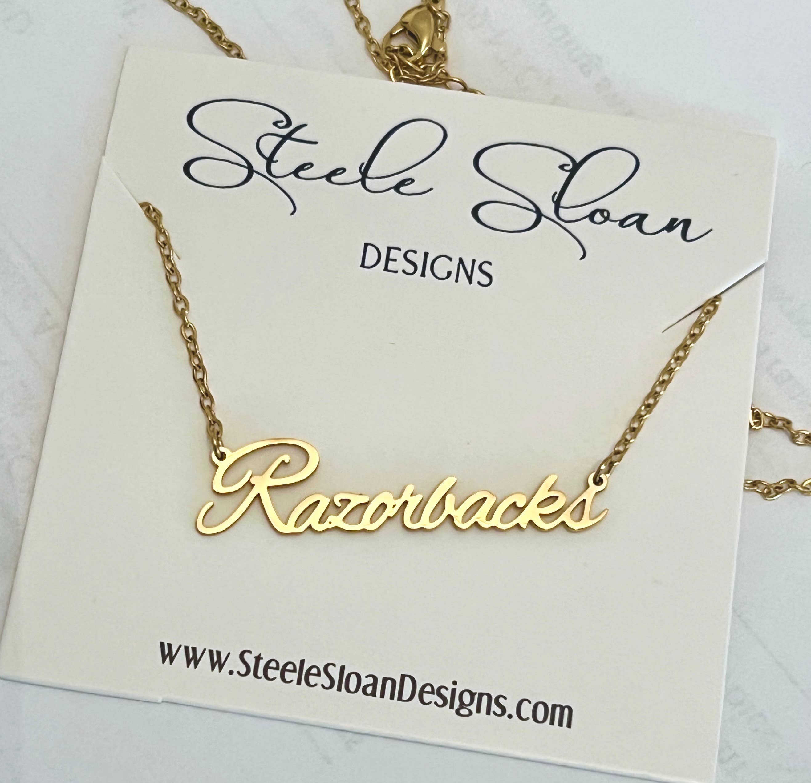 Steele Sloan Designs - Wholesale Pendant/Charm Necklace - Arkansas Razorbacks Necklace Razorback GameDay Perfect Gift