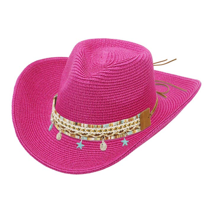 Cap Zone - Wholesale Cowboy Hat – Women’s - Blue Starfish Straw Coastal Cowgirl Hat10